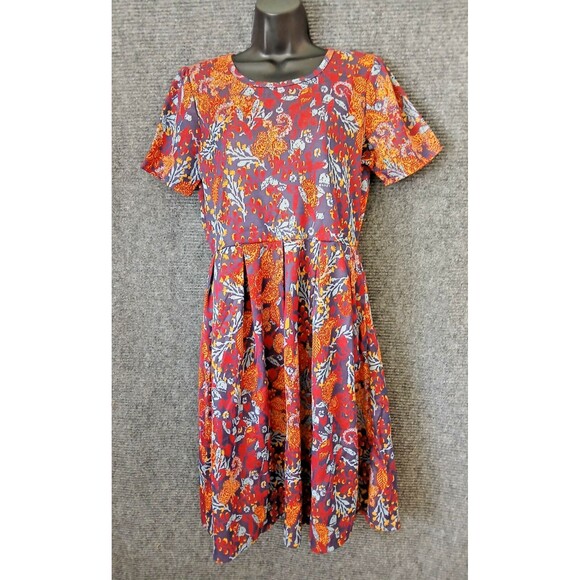 Lularoe Women's Floral Jacquard Amelia Dress XL Fit Flare A-Line Floral Paisley - Picture 1 of 8
